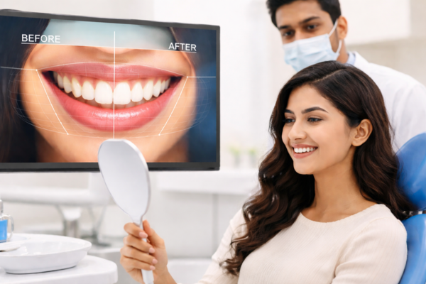 Digital Smile Design before and after smile preview at dental clinic