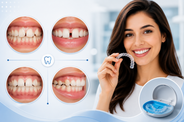 Clear aligners for crooked teeth, gaps, crowding and bite misalignment